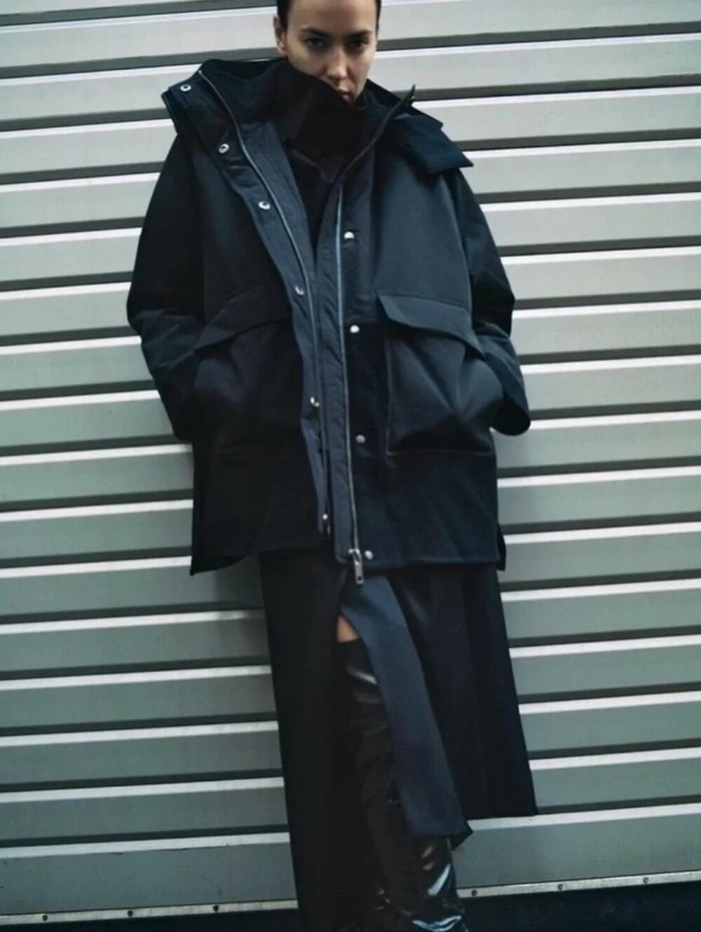 ZARA Limited Edition Oversized Wool Blend Hooded Parka Coat M-L